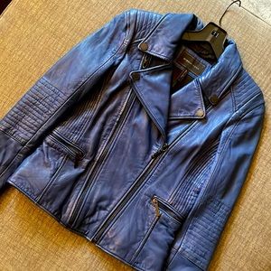 BCBGMaxAzria Cobalt Leather Jacket